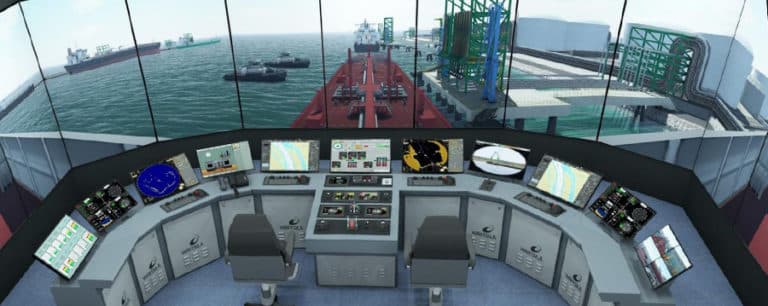Xamkin ja Ekamin tilaaman merenkulun simulaattorin mallinnuskuva