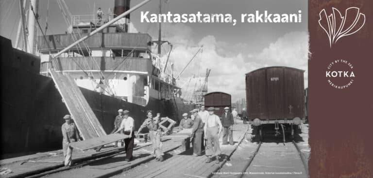 Kantasatama, rakkaani -mainosbanneri